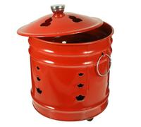 CORHAD Secchio Inceneritore in Smalto Rosso per Bruciare Denaro e Carta, Robusto Finitura Fine, 1 Pezzo per Uso Domestico e Giardino Stili multipli