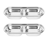 CORHAD Set 2 Piatti Condimento in Acciaio Inossidabile 304, Contenitori per Salsa e Aceto, Piatti Antipasto Compatti per Cucina e Servizio Tavola