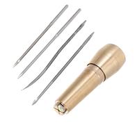 CORHAD Set da 6 Punteruoli in Rame per Cucito Manuale e Riparazioni Pelle, Leggeri e Pratici per Artigiani e Appassionati di Lavori a Mano, Strumenti Portatili per Scarpe e Accessori in Pelle