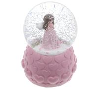 CORHAD Sfera di Cristallo Rosa Decorazione da Tavolo in Resina e Vetro e Luce LED Facile da Usare e Trasportare, per Soggiorno e Scrivania