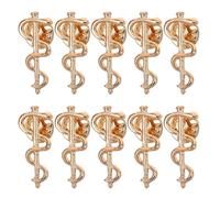 CORHAD Spille Caduceo Medico 10pezzi Accessorio Elegante in Lega Oro per Zaini e Magliette Professionisti e Infermiere