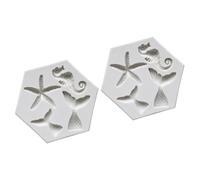 CORHAD Stampi in Silicone per Cioccolatini e Dolci 2 Pezzi Design a Tema Marino Non Aderenti Facili da Pulire per Decorazioni di Torte e Caramelle
