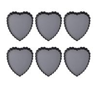 CORHAD Stampi per Crostate a Forma di Cuore, Set 6 Pezzi, Mini Teglie in Acciaio al Carbonio con Fondo Rimovibile, Facili da Pulire, per Home Baking e Uso Domestico