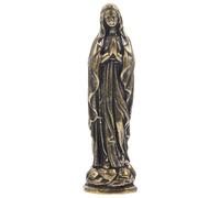 CORHAD Statuetta della Vergine in Ottone Oro, Ornamento Religioso Miniatura, Decorativa e Salvaspazio per Casa e Ufficio, Stile Elegante