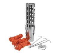 CORHAD Tappo Superiore Chiuso per Stufa in Acciaio Inossidabile Resistente al Calore con Parascintille e Picchetto per Terreno, Set Accessori per Forni a Legna e Tende Outdoor