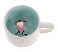 CORHAD Tazza in Ceramica 3d con Mucca Dentro, 375ml per Casa e Ufficio | Tazza Creativa per Bevande Calde, Finitura Liscia e Presa Comoda, Adatta a Colleghi