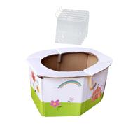 CORHAD Toilette per Ragazzo Ragazza Pieghevole in Carta Resistente, Vasino da Viaggio Portatile 5 Sacchetti, Sedile Confortevole per Ragazzo Ragazza e Bimbi, per Casa, Auto e Viaggi