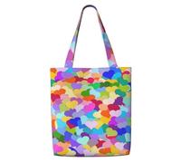 Coriandoli a forma di cuore arcobaleno,Borse della spesa riutilizzabili, borse per la spesa, borsa a tracolla in tela di grande capacità