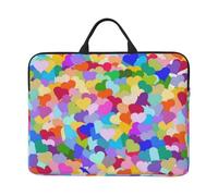 Coriandoli a forma di cuore arcobaleno, Custodia per laptop da 14 pollici, borsa per notebook, custodia per laptop, valigetta con maniglia