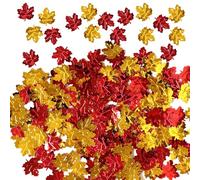 Coriandoli a forma di foglie d'acero, coriandoli da spargere sulla tavola per feste autunnali, 15 g, per il giorno del Ringraziamento, foglie d'acero, paillettes, decorazioni autunnali