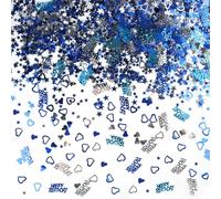 Coriandoli Compleanno 3200 Pezzi, RUNEAY Coriandoli Decorazioni Tavolo Compleanno Blu Argento, Coriandoli Happy Birthday Decorazioni Tavolo per Feste di Compleanno, Decorazione da Tavolo