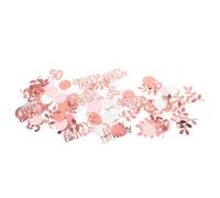 Coriandoli Compleanno Cinquantesimo Rosa in Plastica | Scaglie Rotonde e Foglie, Effetto Glitter, Leggere e Facili da Pulire per Eventi, Sale, Esterni