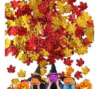 Coriandoli con foglie autunnali - Decorazioni autunnali per feste, coriandoli da spargere sulla tavola, 15 g per il giorno del Ringraziamento, foglie d'acero, paillettes, decorazioni autunnali per
