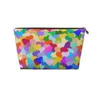 Coriandoli cuore arcobaleno, Borsa per il trucco Borsa per cosmetici Borsa da toilette da viaggio portatile Borsa da toilette