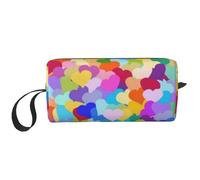 Coriandoli cuore arcobaleno, Borsa per il trucco Borsa per cosmetici Borsa da toilette da viaggio portatile Borsa per trucco Organizer