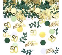 Coriandoli da Tavolo, 200 Pezzi Coriandoli Deco da Tavolo di Compleanno Verde, Coriandolis Paillettes 50 Anni per Matrimonio, Decorazione da Tavolo