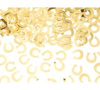Coriandoli da tavolo a ferro di cavallo, buona fortuna, coriandoli per feste con pony, coriandoli a ferro di cavallo in lamina d'oro, decorazione di compleanno per cavalli, feste rodeo, 15 g