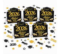 Coriandoli decorativi per laurea 2026, colore nero e oro, 100 pezzi, decorazione da tavolo per laurea 2026, decorazione tridimensionale, coriandoli decorativi per laurea