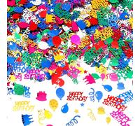 Coriandoli di compleanno, coriandoli da tavolo glitterati per feste di buon compleanno, 60 g, multicolore, metallizzati, per torte, palloncini, coriandoli da tavolo, centrotavola per baby shower