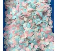 Coriandoli in carta velina biodegradabile a forma rotonda, per il padrino, per coriandoli per palloncini, per matrimoni, compleanni, anniversari, feste (blu e rosa, 100 grammi)