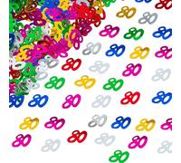 Coriandoli multicolore per 80° compleanno, 14 g, metallizzati, decorazioni per feste di compleanno