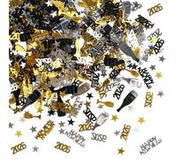 Coriandoli Oro Nero, Confezione da 1000 Coriandoli Decorazione Felice Anno Nuovo 2026, Decorazione da Tavola Felice Anno Nuovo