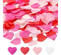 Coriandoli romantici ed ecologici a forma di cuore, 10.000 cuori di carta biodegradabili per decorazioni di nozze, in bianco, rosso, rosa, rosa (rosa, rosso, bianco, 10000 pezzi)