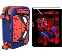Coriex Astuccio 3 zip Spiderman più diario Spiderman (Nero)