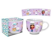 Gabbu Dollhouse Tazza Larga In Ceramica Con Manico Per Bambine, Tazza per Colazione 380 ml, Idea Regalo, 3+ Anni