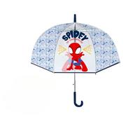 Coriex Ombrello Spidey Manuale, Cupola Trasparete Antivento Impermeabile per Bambini con Struttura in Fibra di Vetro, 3+ Anni, Idea Regalo, Multicolore
