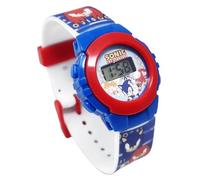 Coriex Orologio Digitale Bambini Sonic The Hedgehog | Cinturino Silicone Blu | Cassa 35mm | Ora e Data | Licenza Ufficiale Sega