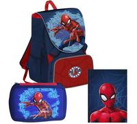 Coriex Set Scuola SpiderMan Zaino Scuola + Astuccio 3 Zip + Diario 12 Mesi