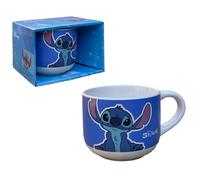 Coriex Tazza in ceramica, Stitch tazza larga jumbo, 380 ml, in scatola + tovaglietta omaggio