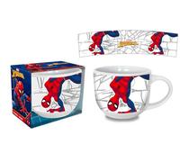 Tazza Spiderman Larga In Ceramica Con Manico Per Bambine,Tazza per Colazione 380 ml, Idea Regalo, 3+ Anni