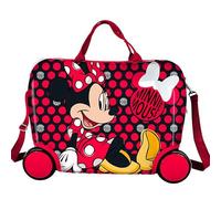 Coriex Trolley Cavalcabile Disney Minnie Mouse, Valigia da Viaggio per Bambini Rigida in ABS, Cavalcabile Trainabile con Tracolla 23L 45 x 22 x 34 cm, Multicolore
