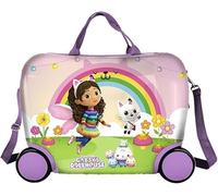Coriex Trolley Cavalcabile Gabby's Dollhouse, Valigia da Viaggio per Bambini Rigida in ABS, Cavalcabile Trainabile con Tracolla 23L 45 x 22 x 34 cm, Multicolore