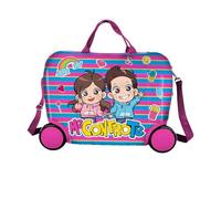 Coriex Trolley Cavalcabile Me Contro Te Luì e Sofì, Valigia da Viaggio per Bambini Rigida in ABS, Cavalcabile Trainabile con Tracolla 23L 45 x 22 x 34 cm, Multicolore