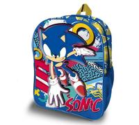 Coriex Zaino Sonic 3D Bambino Scuola 4-8 Anni | Zaino Asilo Resistente con Tasche | Design Videogioco