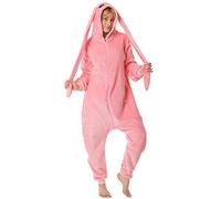 Corimori 1852 (6+ designs) Costume Uomo Donna Tuta Kigurumi Animale Pigiama Intero Adulti , "Bonnie" il Coniglietto (rosa), Altezza 180-190 cm