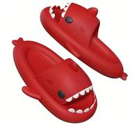 corimori Ciabatte da bagno per squalo, antiscivolo, ad asciugatura rapida, comode con design di squalo (taglia 34-43), Rosso 14, 34/35 EU