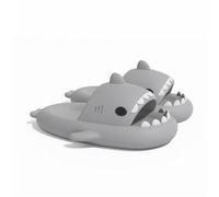 corimori Ciabatte da bagno per squalo, antiscivolo, ad asciugatura rapida, comode con design di squalo (taglia 34-43), Grigio 02, 34/35 EU