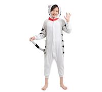 corimori Costume da gatto per bambini, costume da animale, costume da carnevale per bambini, 24 gatti, grigio a strisce, 128-134