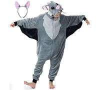 corimori - Morbido Costume da Pipistrello per Bambini con Cerchietto per Capelli | Costume di Carnevale/Halloween a Tuta Intera per Ragazze e Ragazzi | Statura 130-150 cm