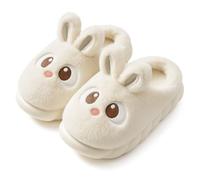 corimori Pantofole in peluche a forma di coniglietto, taglia 33-39, bianco, 36/37 EU