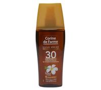Corine de Farme Olio Secco Protegge e Bronzo SPF30 150 ml | Protegge & stimola il abbronzamento - Monoï De Tahiti - Satina la pelle senza finitura grassa - Made in France