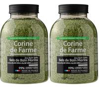 Corine de Farme Sali da Bagno Marini Calm Aloe Vera - Rilassamento e benessere - Idratazione e lenitivo naturale - 100% Ingredienti di origine naturale (Confezione da 2)