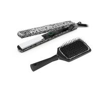 Corioliss C-Style | Piastra per Capelli | Piastre in Titanio | Controllo della Temperatura 165º-220º | Ioni | Onde e Liscio | Con Spazzola Paddle | Riscaldamento Rapido |Cavo Girevole |Silver Paisley