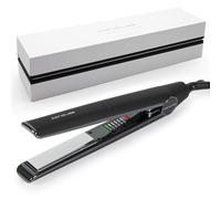 CORIOLISS C1 Piastre per capelli per le donne | Piatti di titanio e curling per capelli fini | Ferro professionale con controllo della temperatura Black Edition Black Chrome Soft Touch