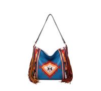 CORIOS Borsa a Mano con Frange da Donna Stile Boho Borsa a Spalla Borsa a Tracolla con Motivo Geometrico Etnico Retro Bohemien Tote Borsa Spiaggia Borse Messenger in Tela Multicolore E