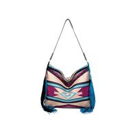 CORIOS Borsa a Mano con Frange da Donna Stile Boho Borsa a Spalla Borsa a Tracolla con Motivo Geometrico Etnico Retro Bohemien Tote Borsa Spiaggia Borse Messenger in Tela Multicolore D